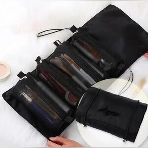 1 Travel Mesh Cosmetic Bag, Large Capacity Zipper Wash Bag